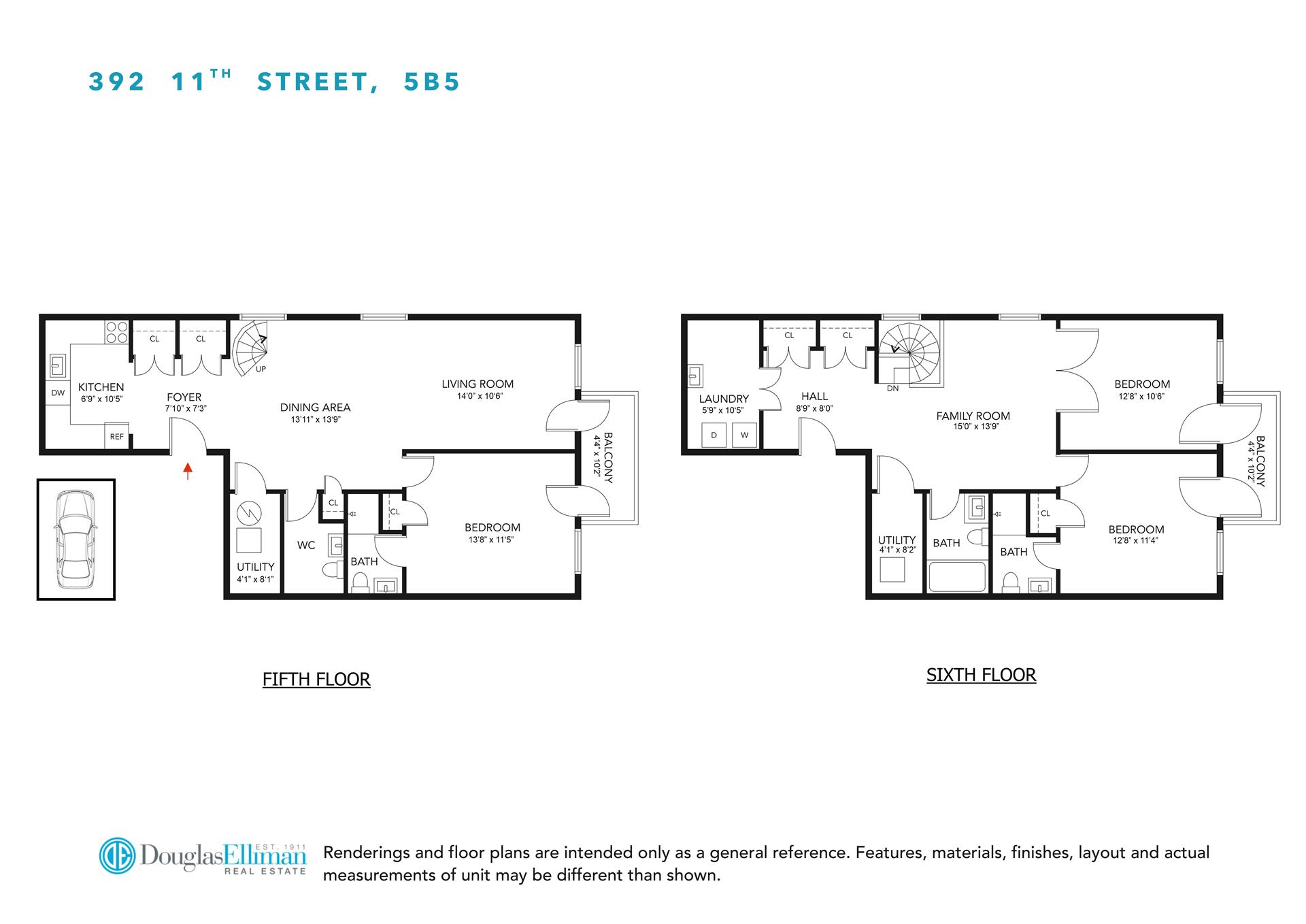 Floorplan for 392 11th Street, 5B