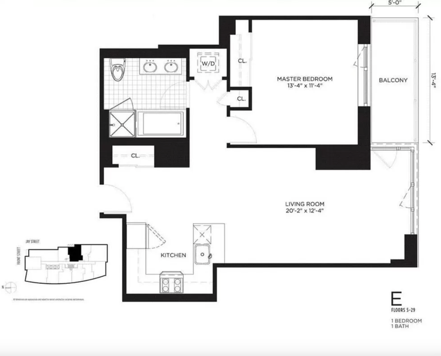 Floorplan for 100 Jay Street, 15E