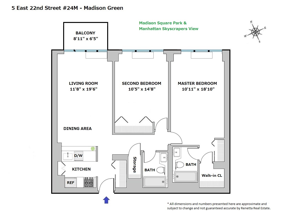Floorplan for 5 East 22nd Street, 24M