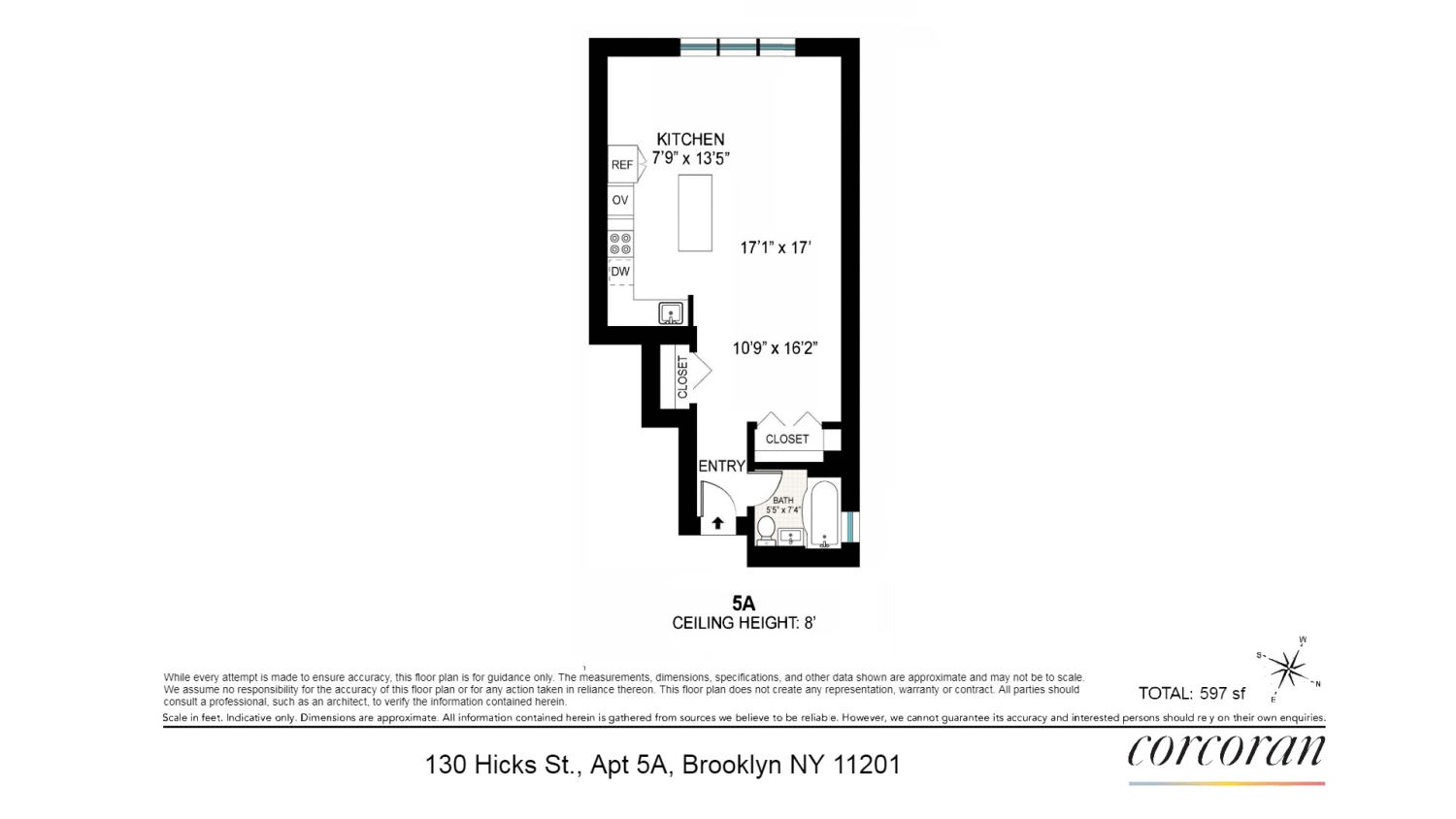 Floorplan for 130 Hicks Street, 5A