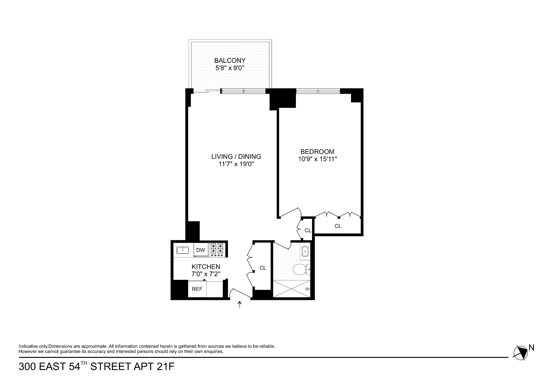 Floorplan for 300 East 54th Street, 21F