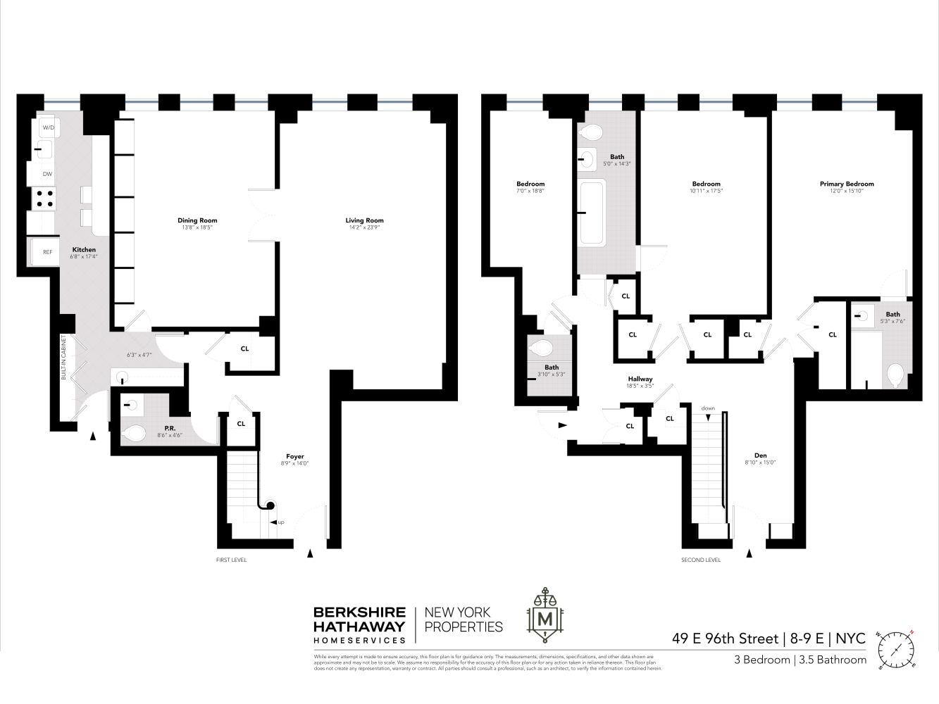 Floorplan for 49 East 96th Street, 8E/9E