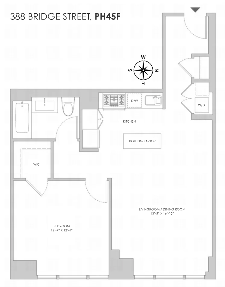 Floorplan for 388 Bridge Street, PH45F