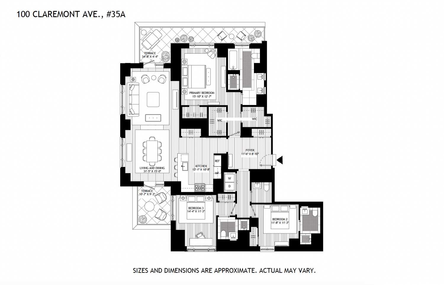 Floorplan for 100 Claremont Avenue, 35A