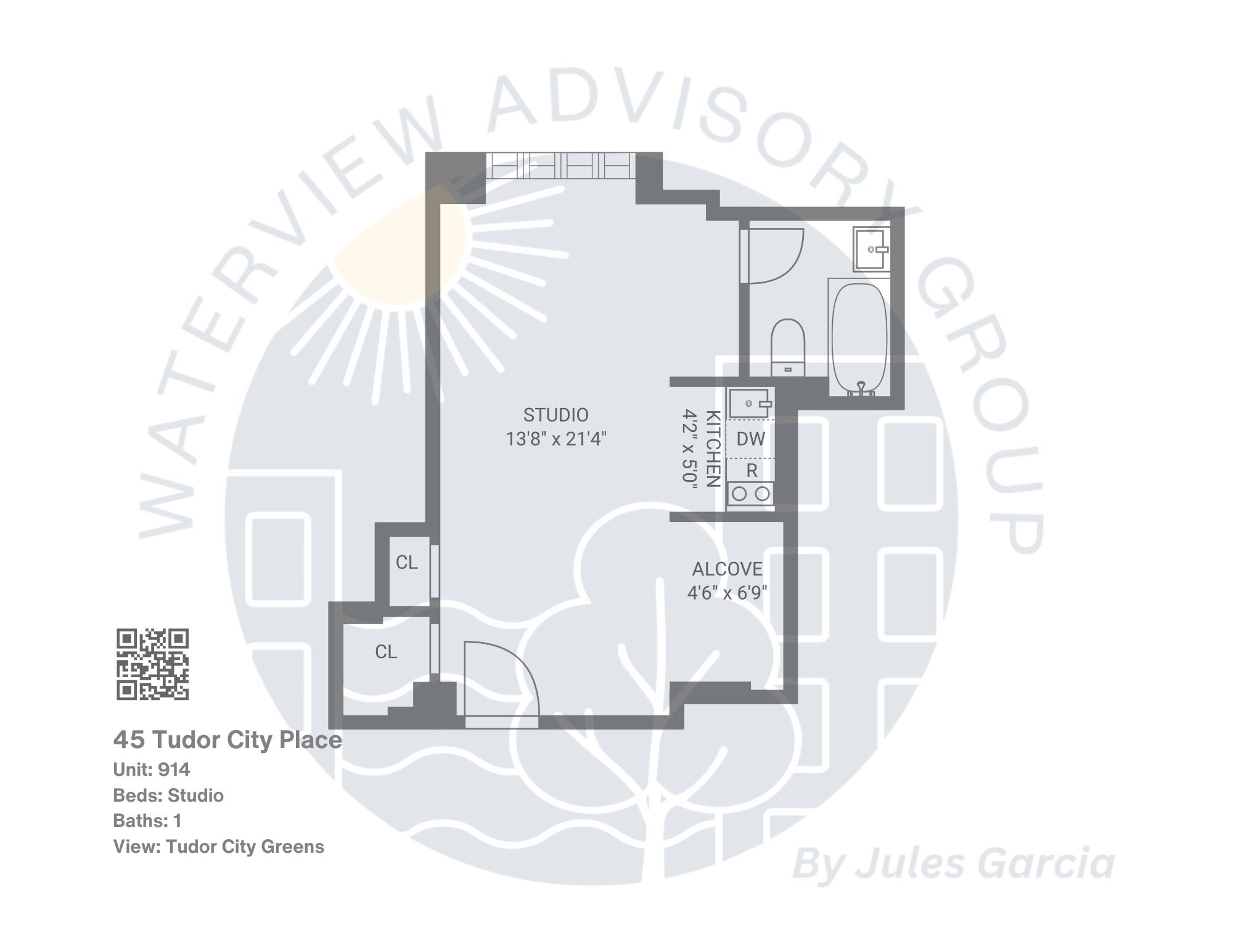 Floorplan for 45 Tudor City Place, 914