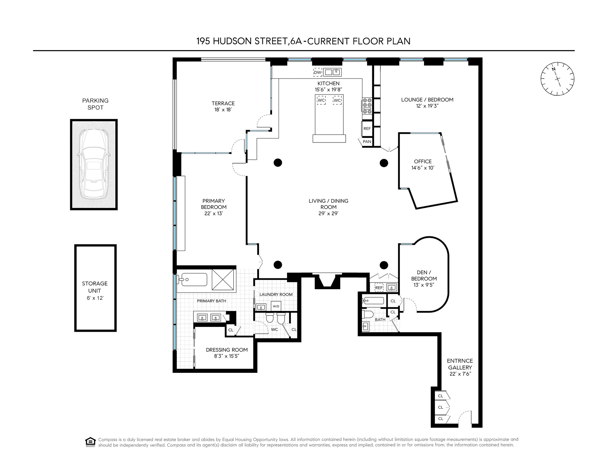 Floorplan for 195 Hudson Street, 6A