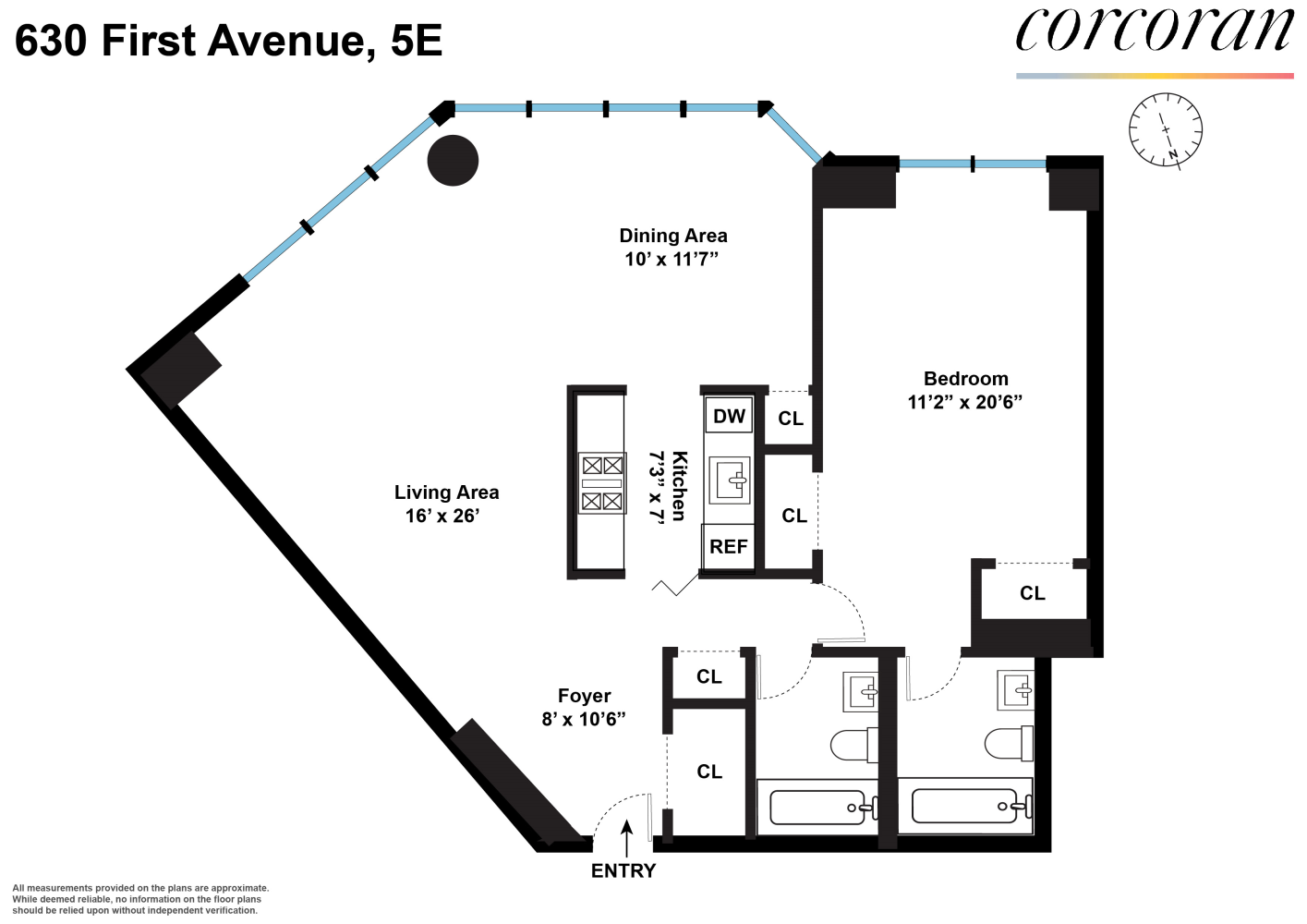 Floorplan for 630 1st Avenue, 5E