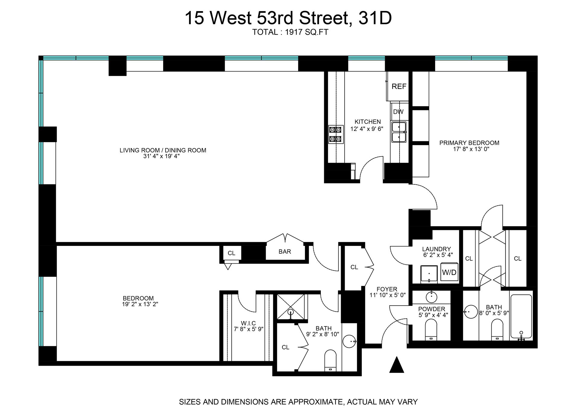 Floorplan for 15 West 53rd Street, 31D