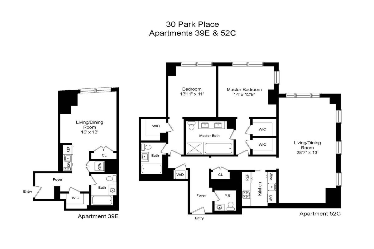 Floorplan for 30 Park Place, 52C/39E