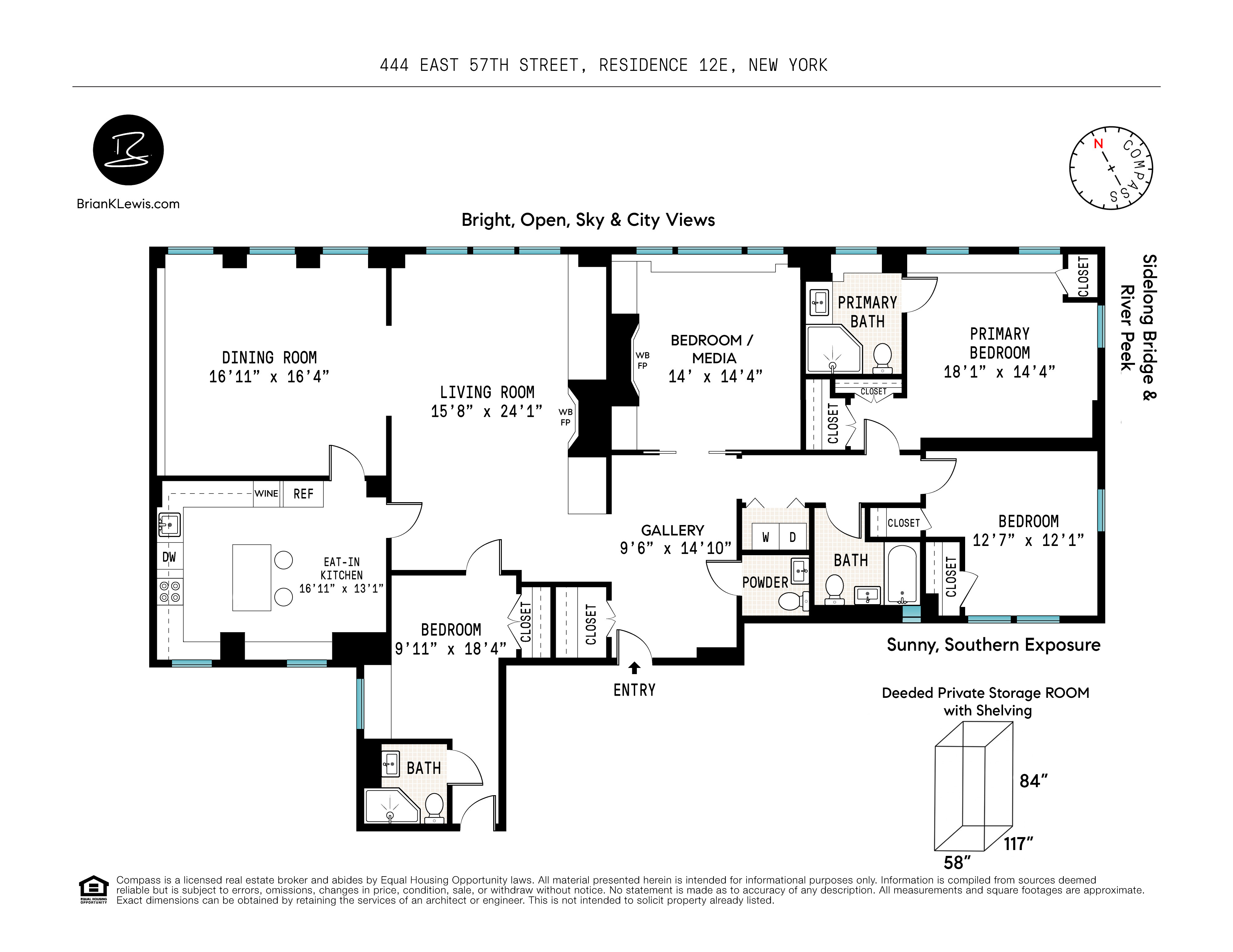 Floorplan for 444 East 57th Street, 12E