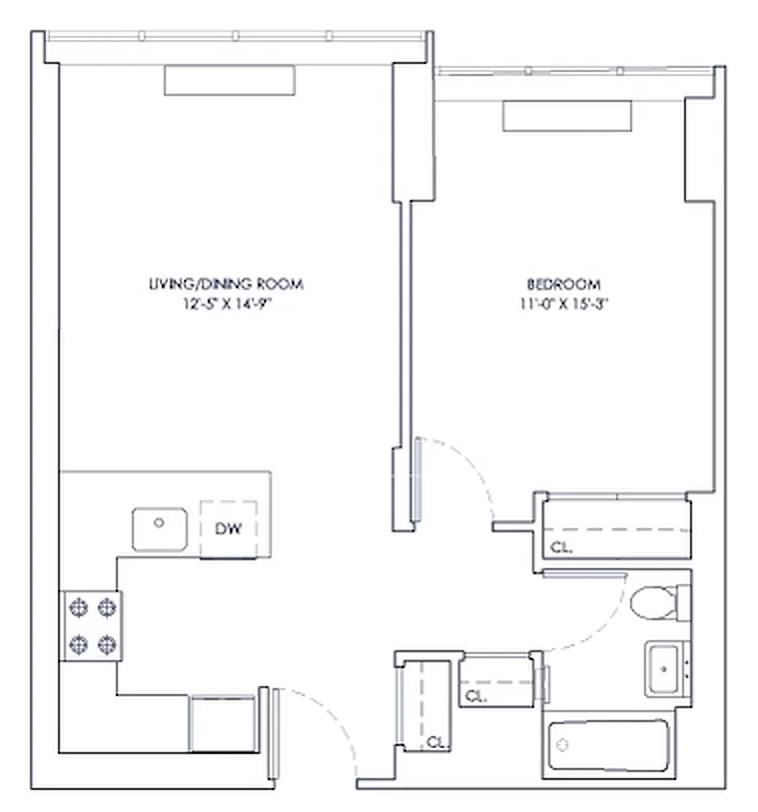 Floorplan for 315 West 33rd Street, 23B