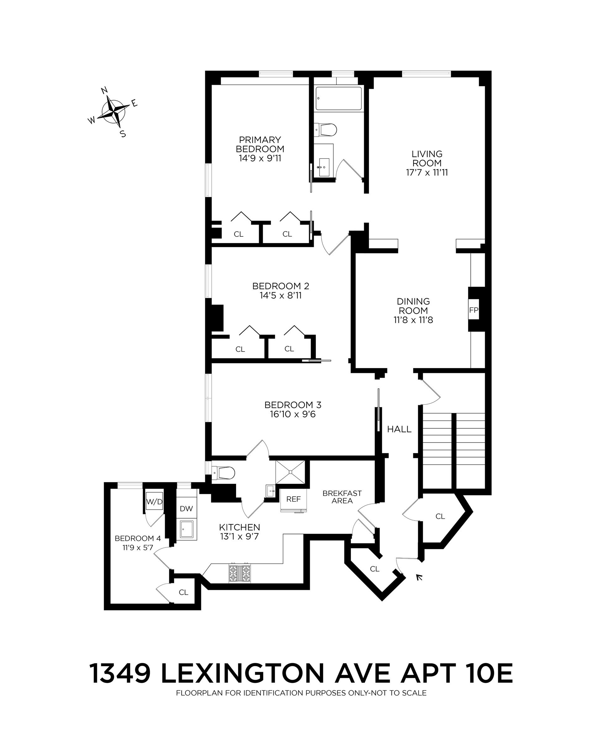 Floorplan for 1349 Lexington Avenue, 10E