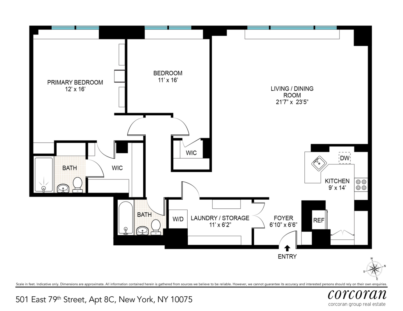 Floorplan for 501 East 79th Street, 8C