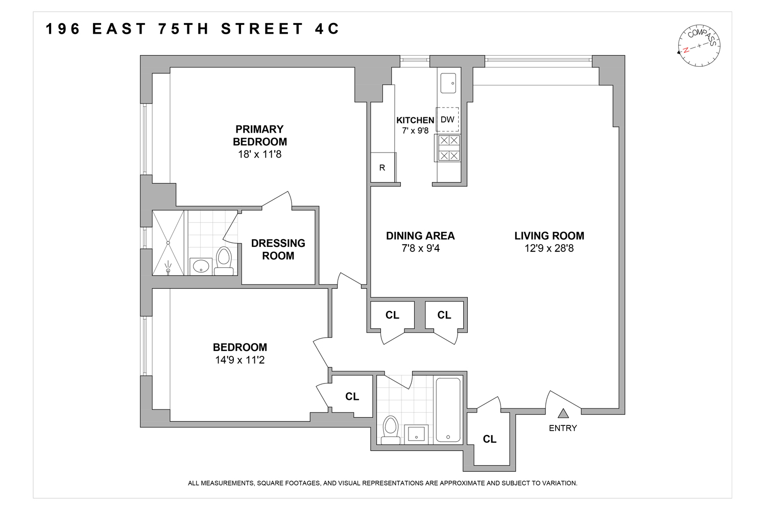 Floorplan for 196 East 75th Street, 4C