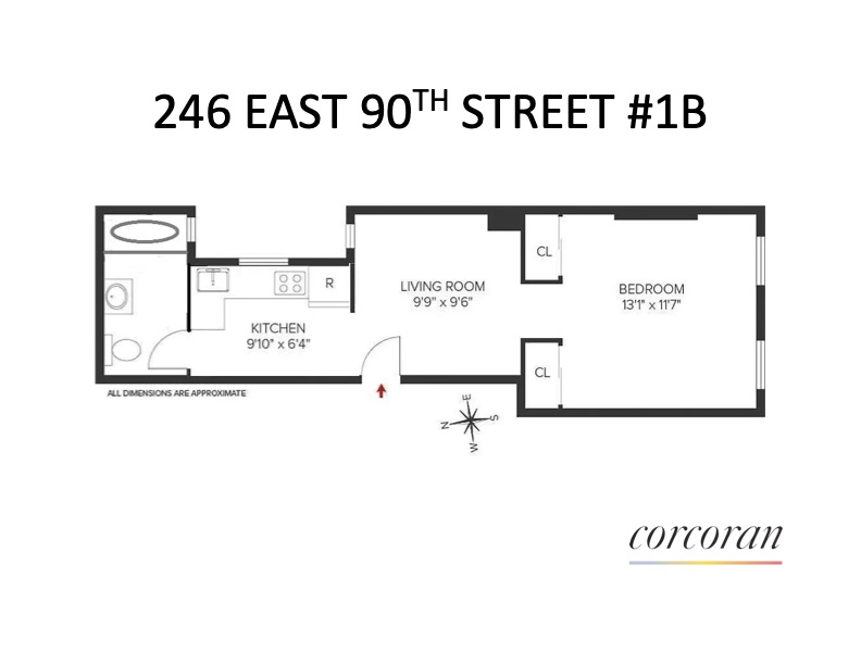 Floorplan for 246 East 90th Street, 1B