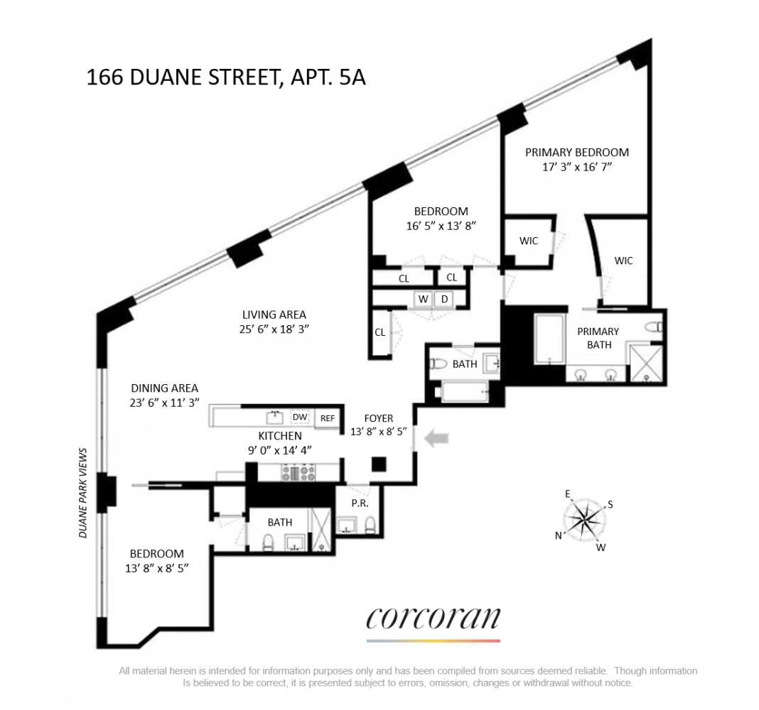 Floorplan for 166 Duane Street, 5A