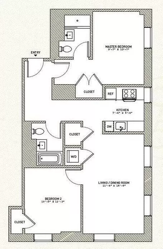 Floorplan for 416 West 52nd Street, 526
