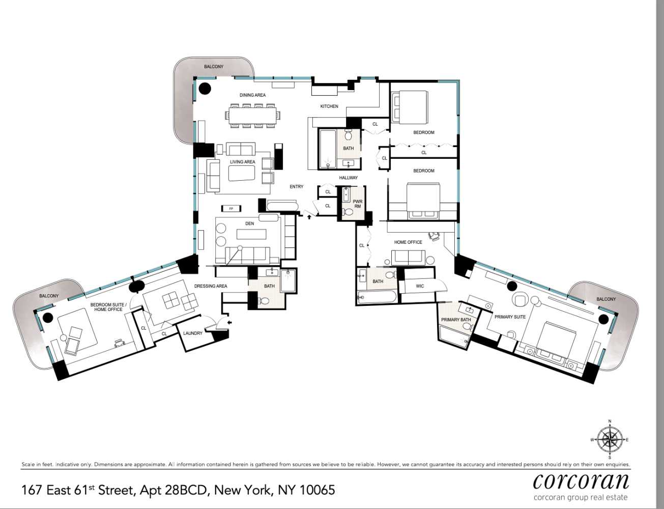 Floorplan for 167 East 61st Street, 28BCD