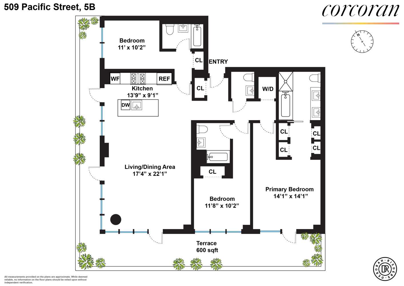 Floorplan for 509 Pacific Street, 5B