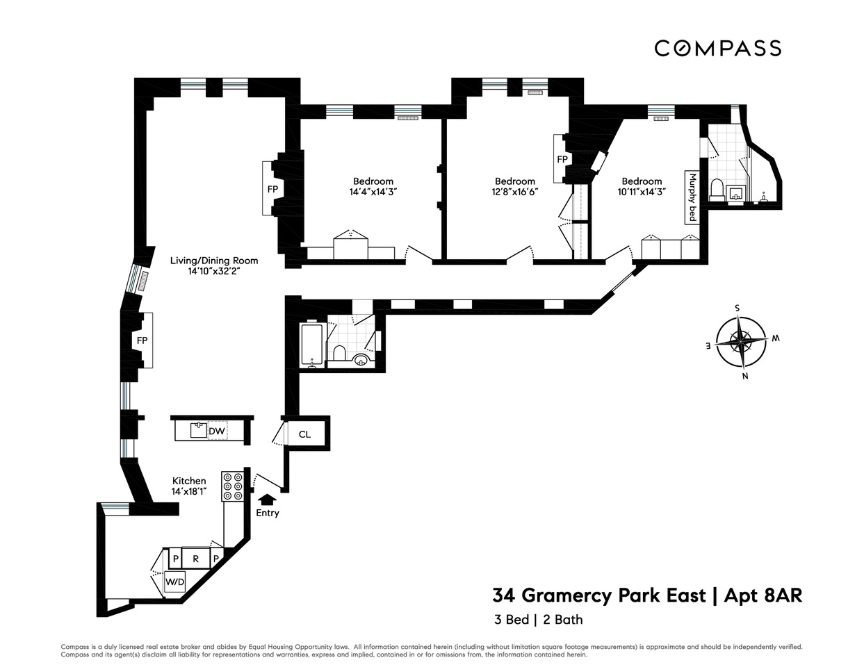 Floorplan for 34 Gramercy Park, 8AR
