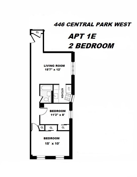 Floorplan for 446 Central Park, 1E