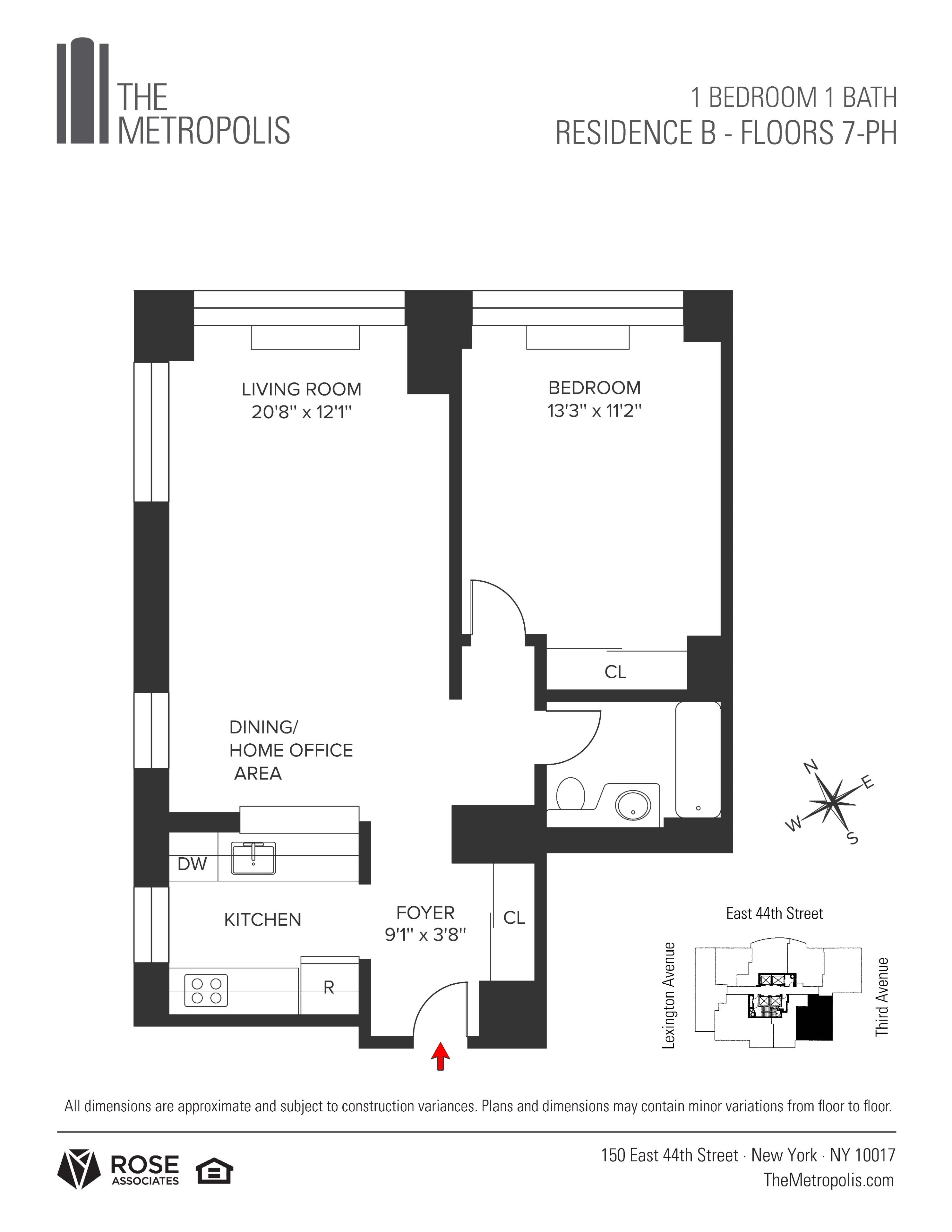 Floorplan for 150 East 44th Street, 33-B