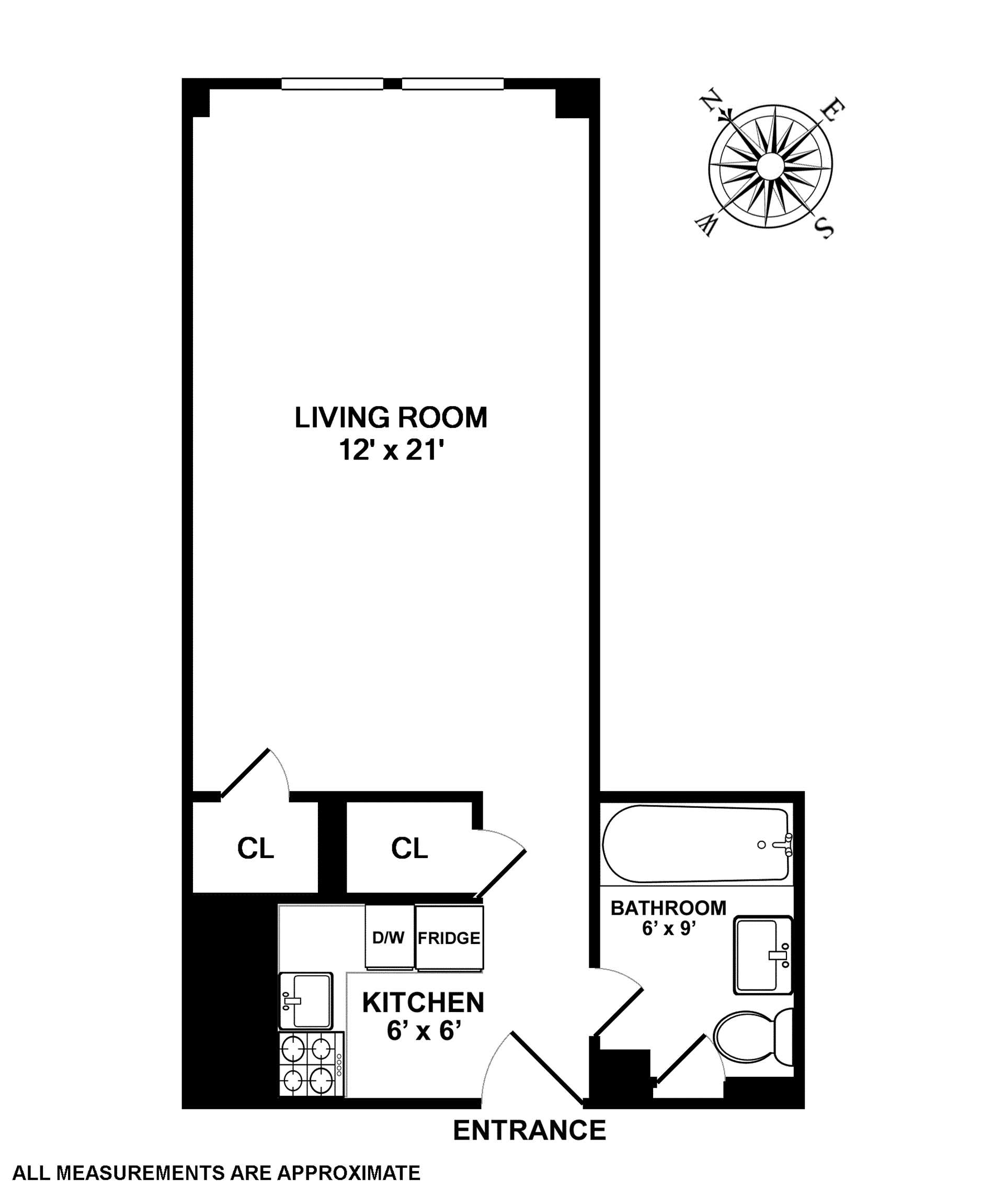 Floorplan for 235 West 102nd Street, 9B