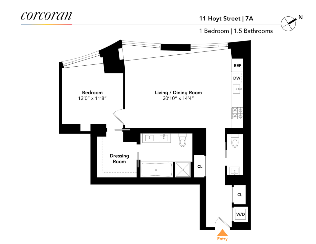 Floorplan for 11 Hoyt Street, 7A