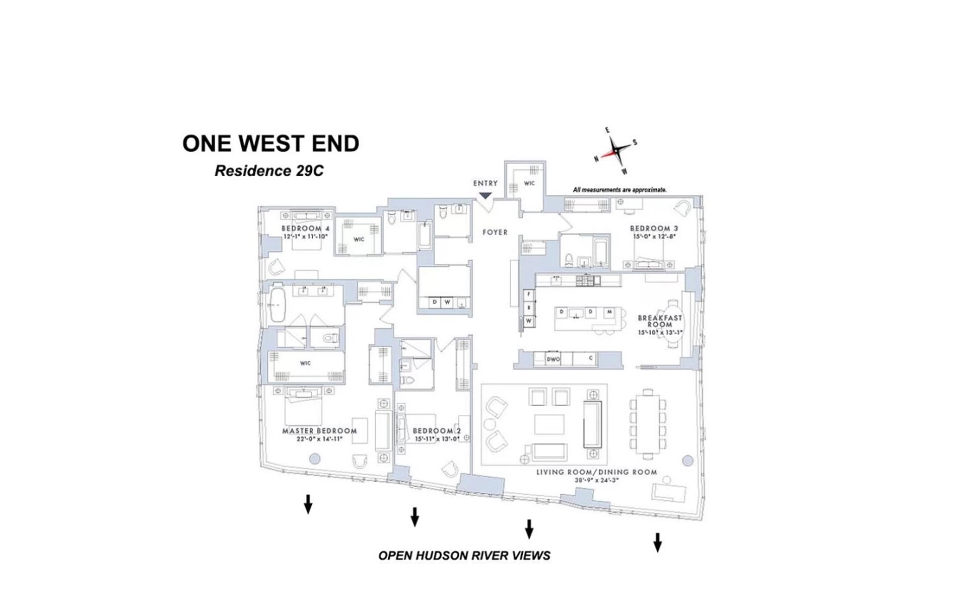 Floorplan for 1 West End Avenue, 29C