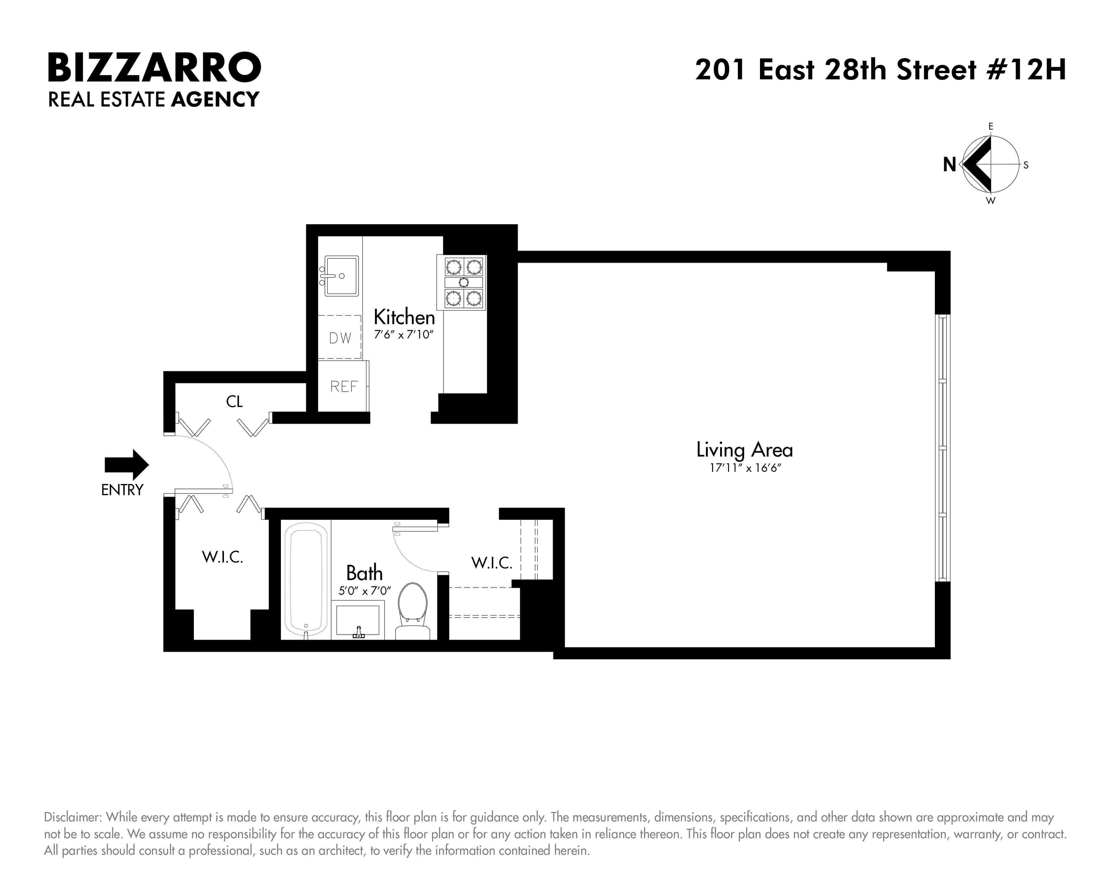 Floorplan for 201 East 28th Street, 12H