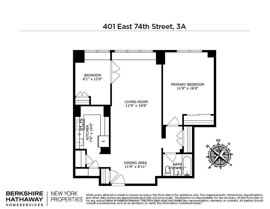 Floorplan for 401 East 74th Street, 3A