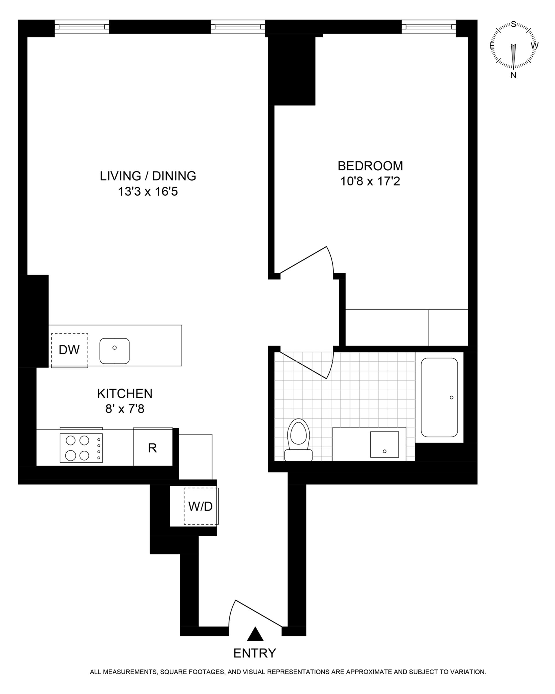 Floorplan for 540 West 49th Street, 407S