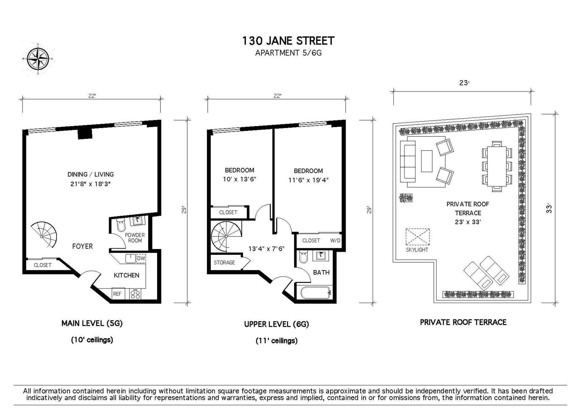 Floorplan for 130 Jane Street, 5/6G