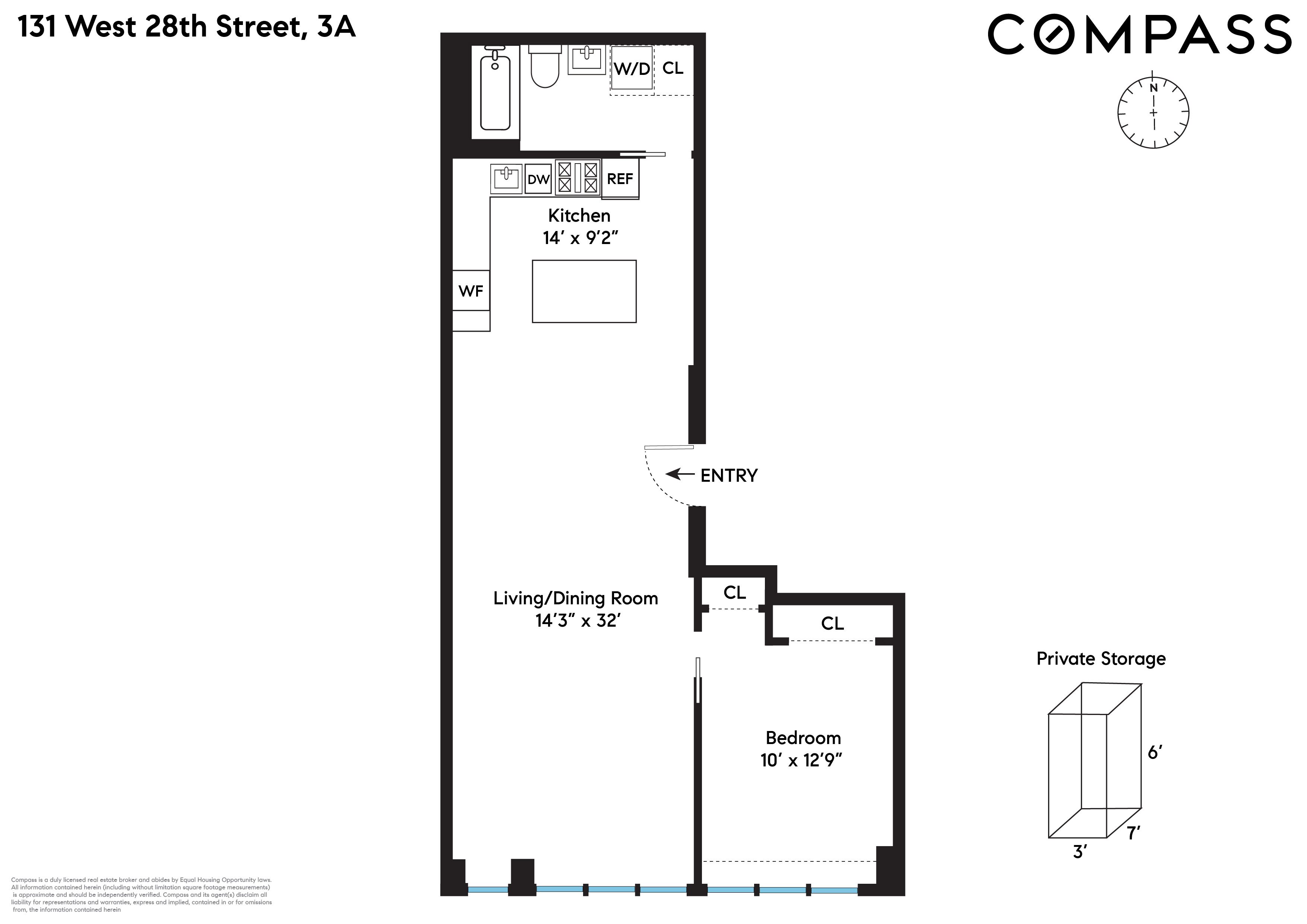 Floorplan for West 28th Street, 3A