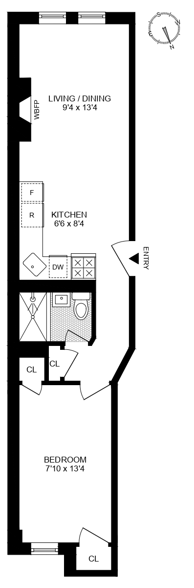 Floorplan for 345 West 21st Street, 1D