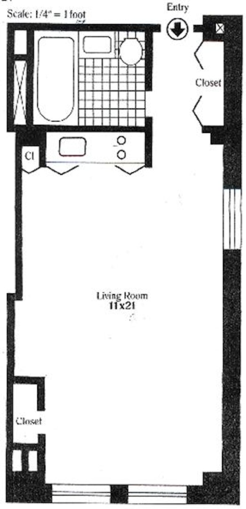 Floorplan for 25 Tudor City Place, 901