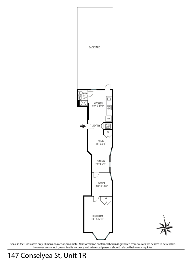 Floorplan for 147 Conselyea Street, 1R