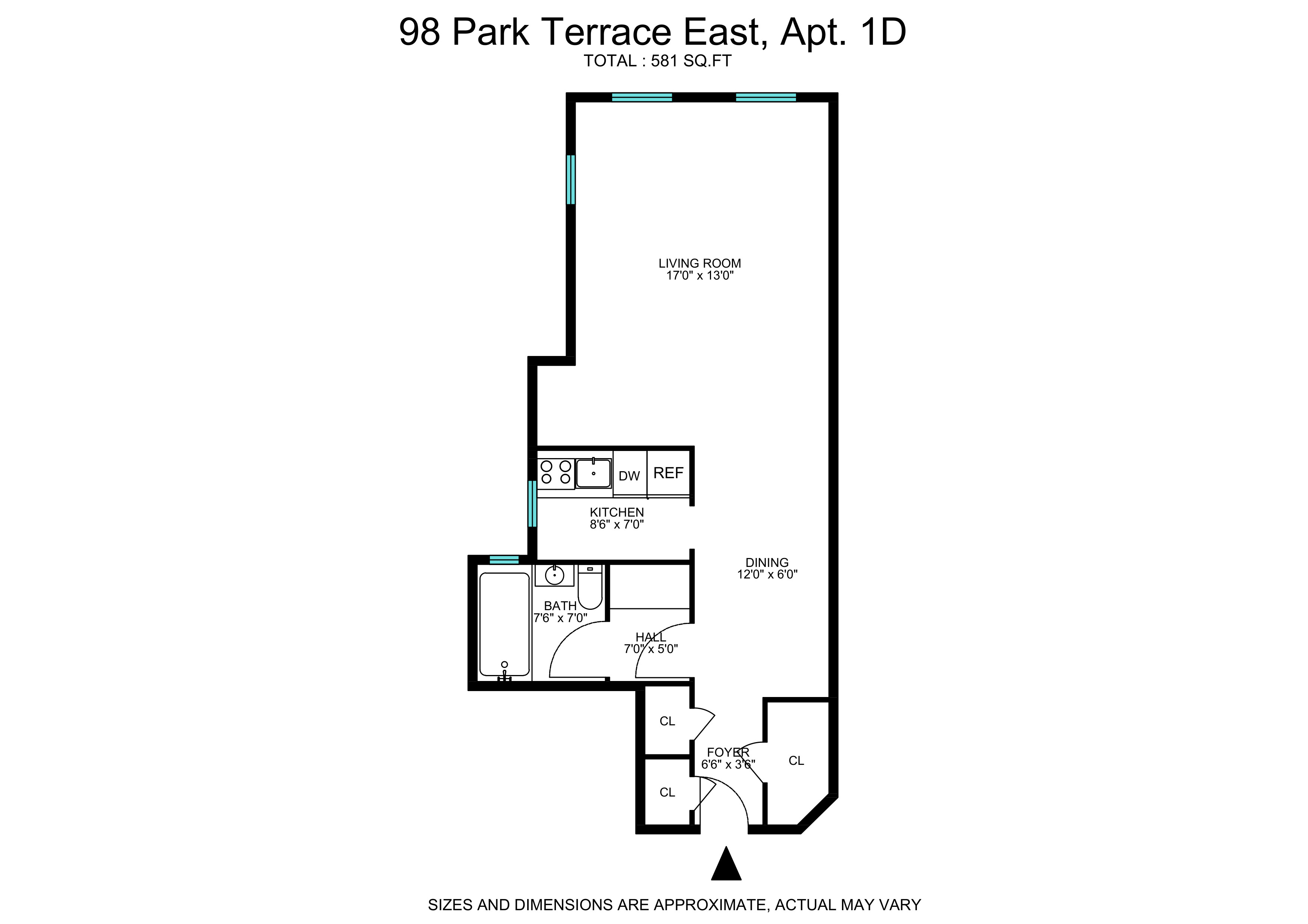 Floorplan for 98 Park Terrace, 1CD