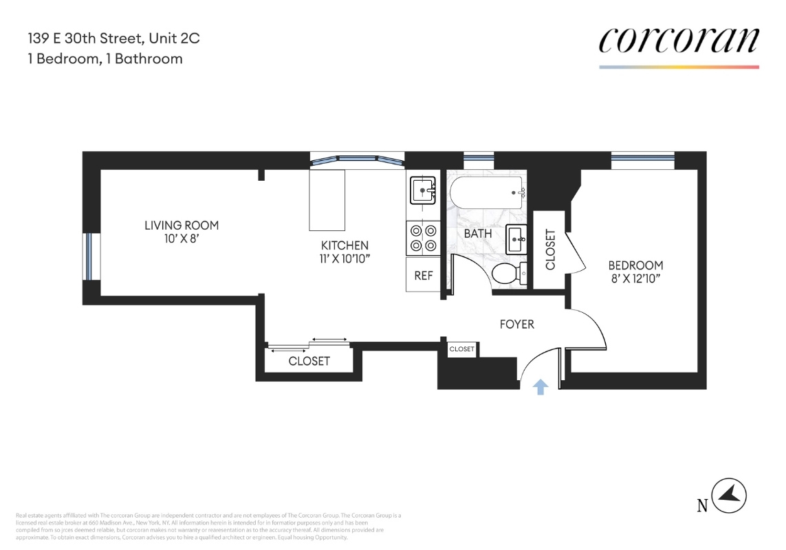 Floorplan for 139 East 30th Street, 2C