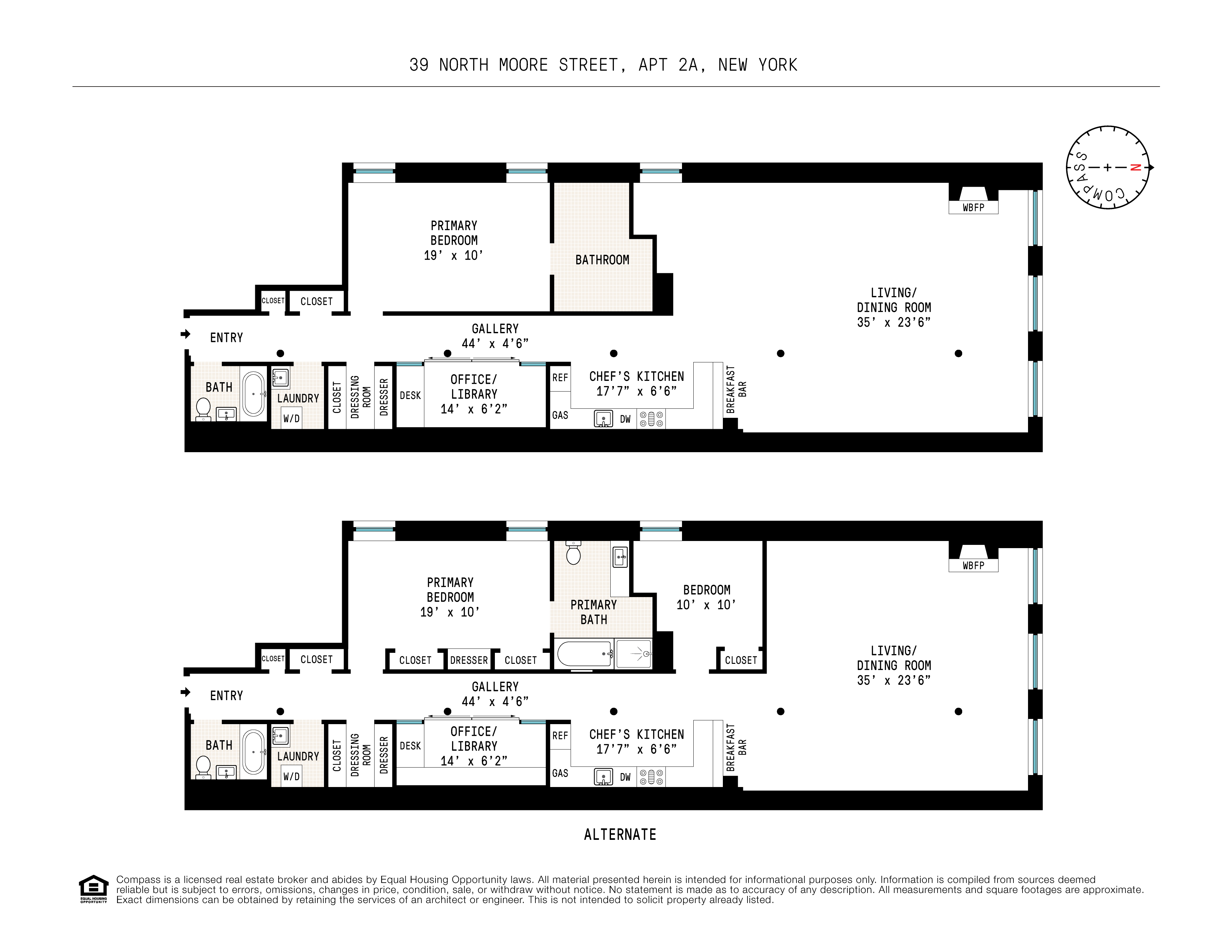 Floorplan for 39 North Moore Street, 2A