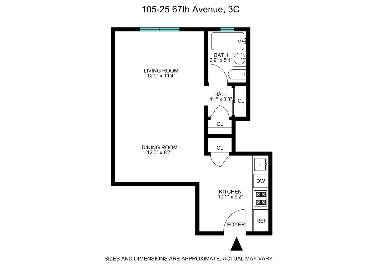 Floorplan for 105-25 67th Ave