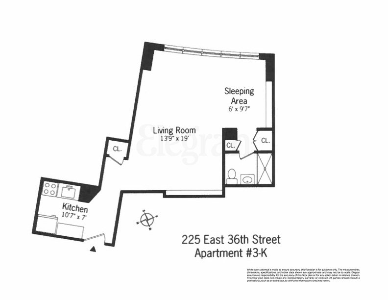 Floorplan for 225 East 36th Street, 3-K