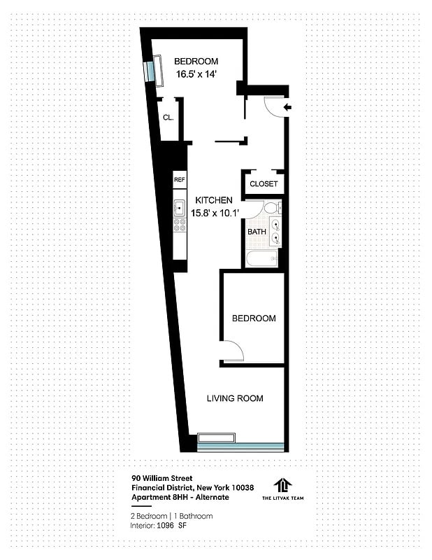 Floorplan for 90 William Street, 8H