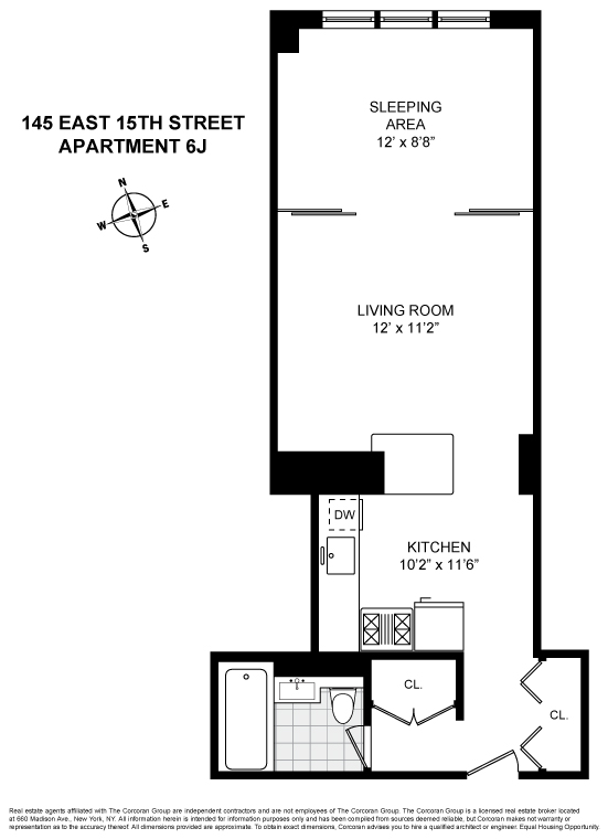 Floorplan for 145 East 15th Street, 6J