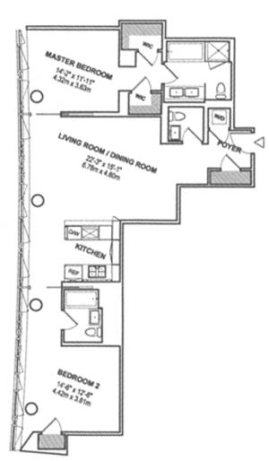 Floorplan for 2 River Terrace, 9-S