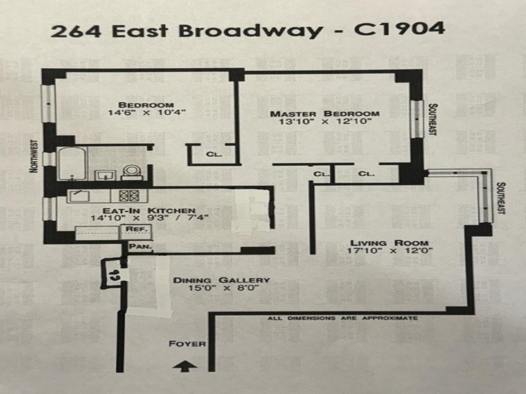 264 East Broadway C1904, Lower East Side, Downtown, NYC - 2 Bedrooms  
1 Bathrooms  
5 Rooms - 
