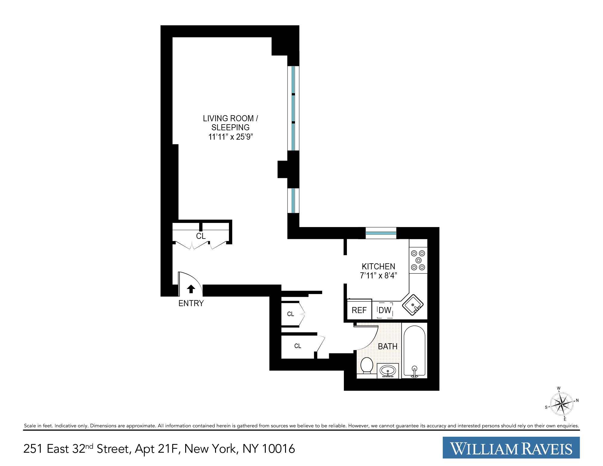 251 E 32nd Street, New York, NY 10016, 2 Rooms Rooms,1 BathroomBathrooms,Residential,For Sale,32nd,OLRS-108318