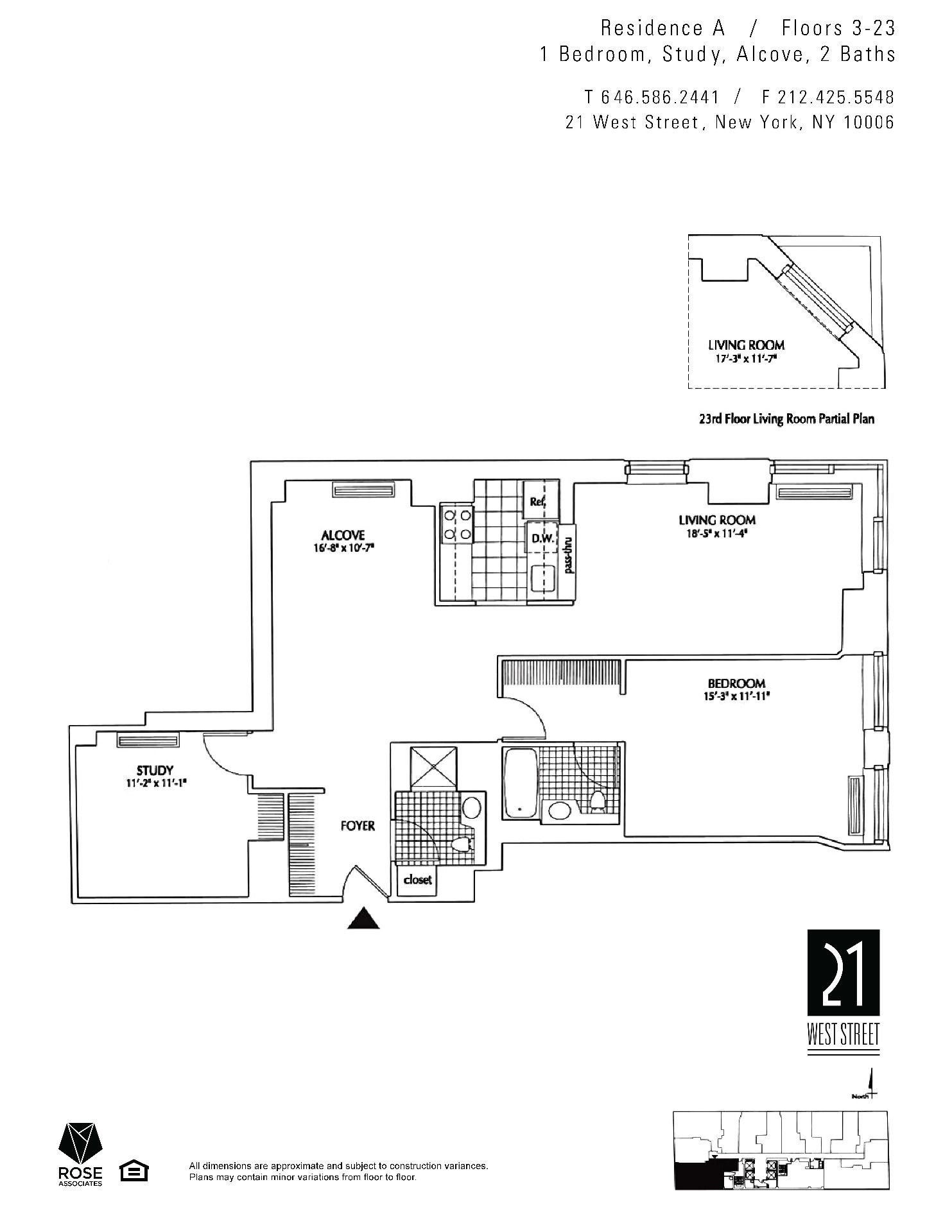 Floorplan for 21 West Street, 11-A