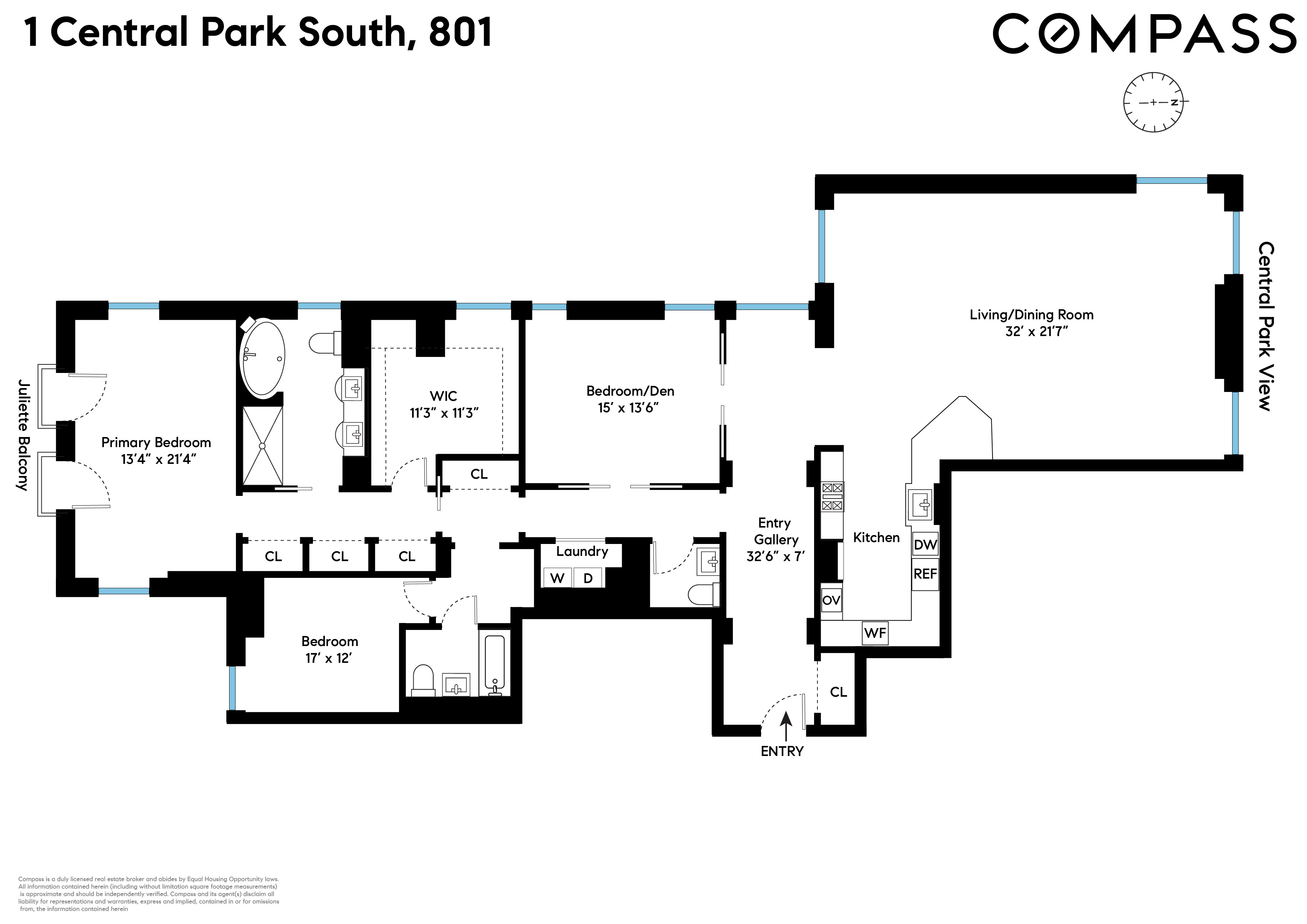 Floorplan for 1 Central Park, 801