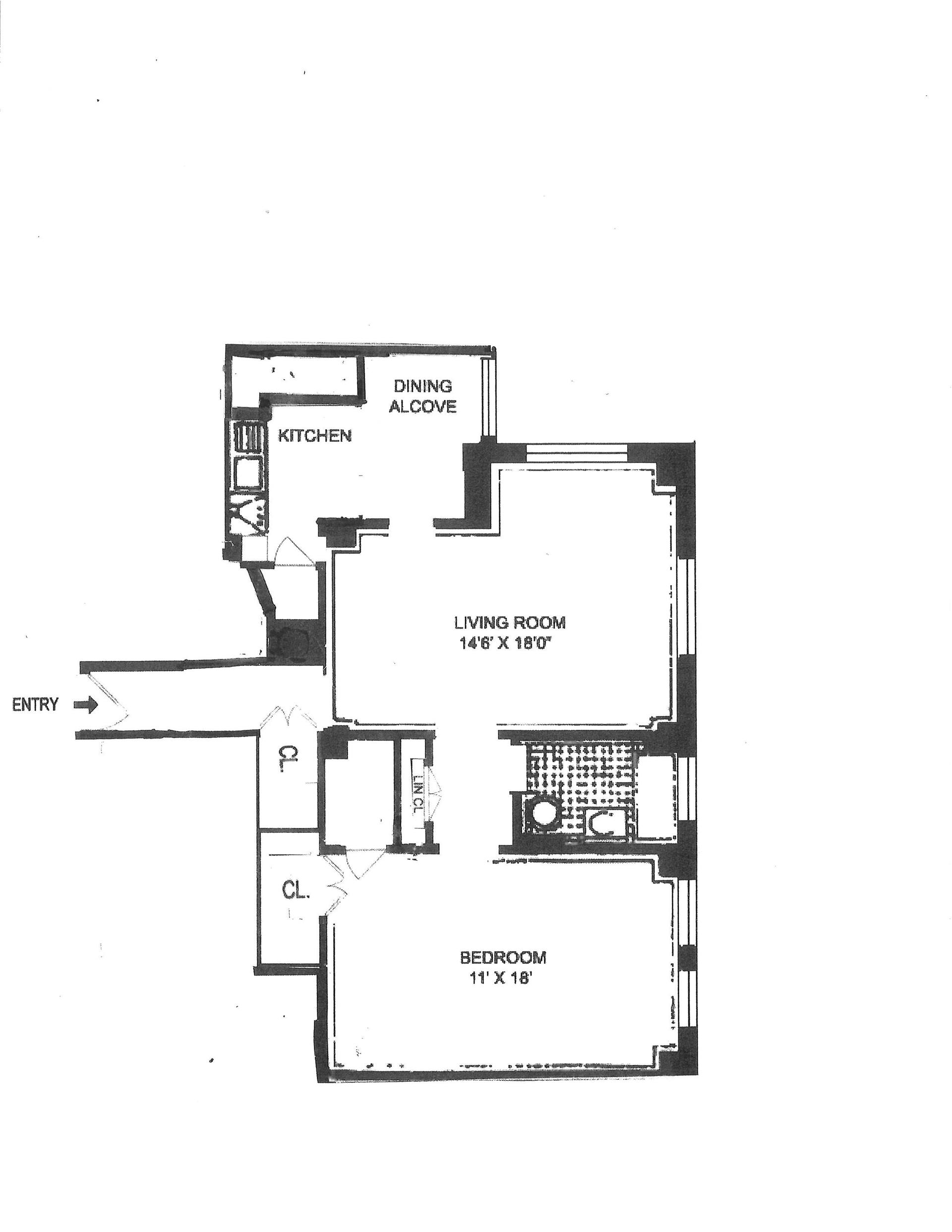 Floorplan for 215 West 75th Street, 5B